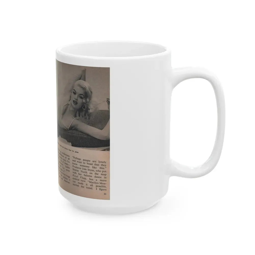 Jayne Mansfield #306 - JAYNE Pocket Magazine Pages 56 & 57 (Vintage Female Icon) White Coffee Mug - Go Mug Yourself
