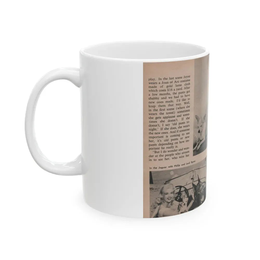 Jayne Mansfield #306 - JAYNE Pocket Magazine Pages 56 & 57 (Vintage Female Icon) White Coffee Mug - Go Mug Yourself