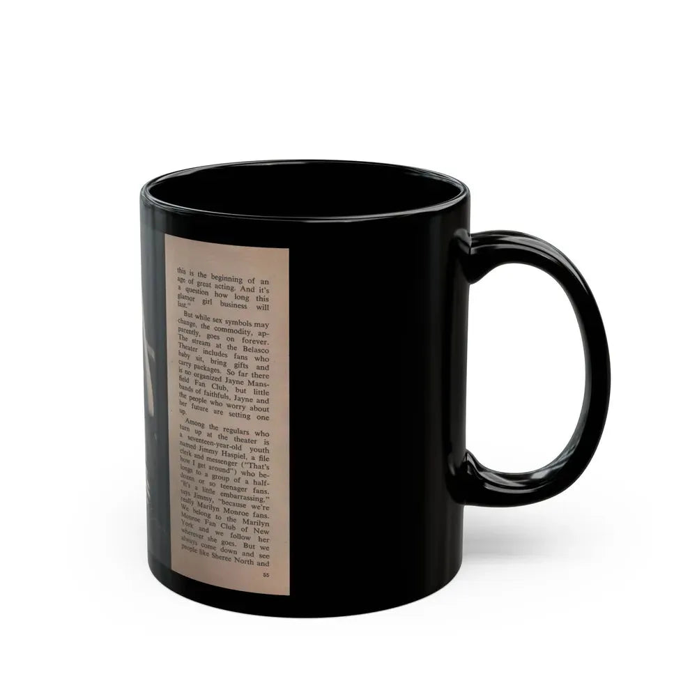 Jayne Mansfield #307 - JAYNE Pocket Magazine Pages 58 & 59 (Vintage Female Icon) Black Coffee Mug - Go Mug Yourself