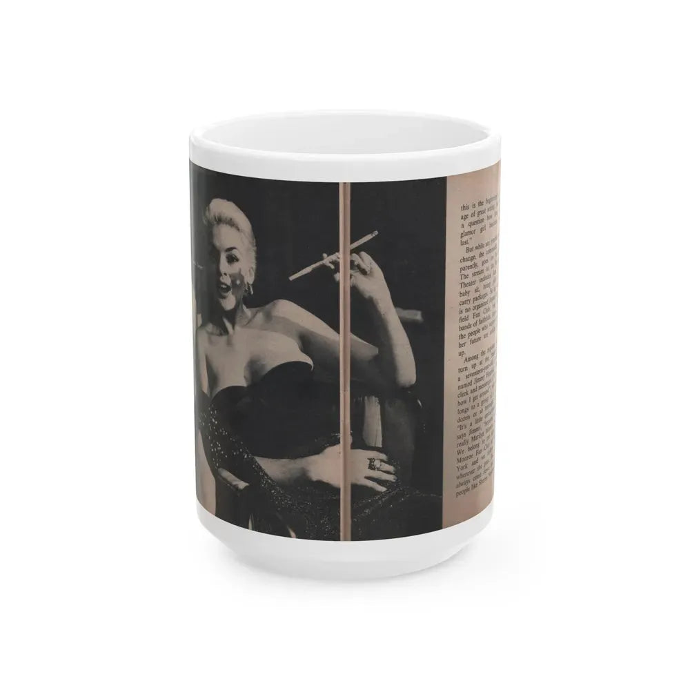Jayne Mansfield #307 - JAYNE Pocket Magazine Pages 58 & 59 (Vintage Female Icon) White Coffee Mug 15oz - Go Mug Yourself