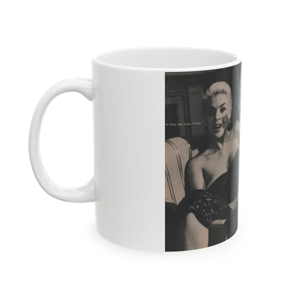 Jayne Mansfield #307 - JAYNE Pocket Magazine Pages 58 & 59 (Vintage Female Icon) White Coffee Mug - Go Mug Yourself