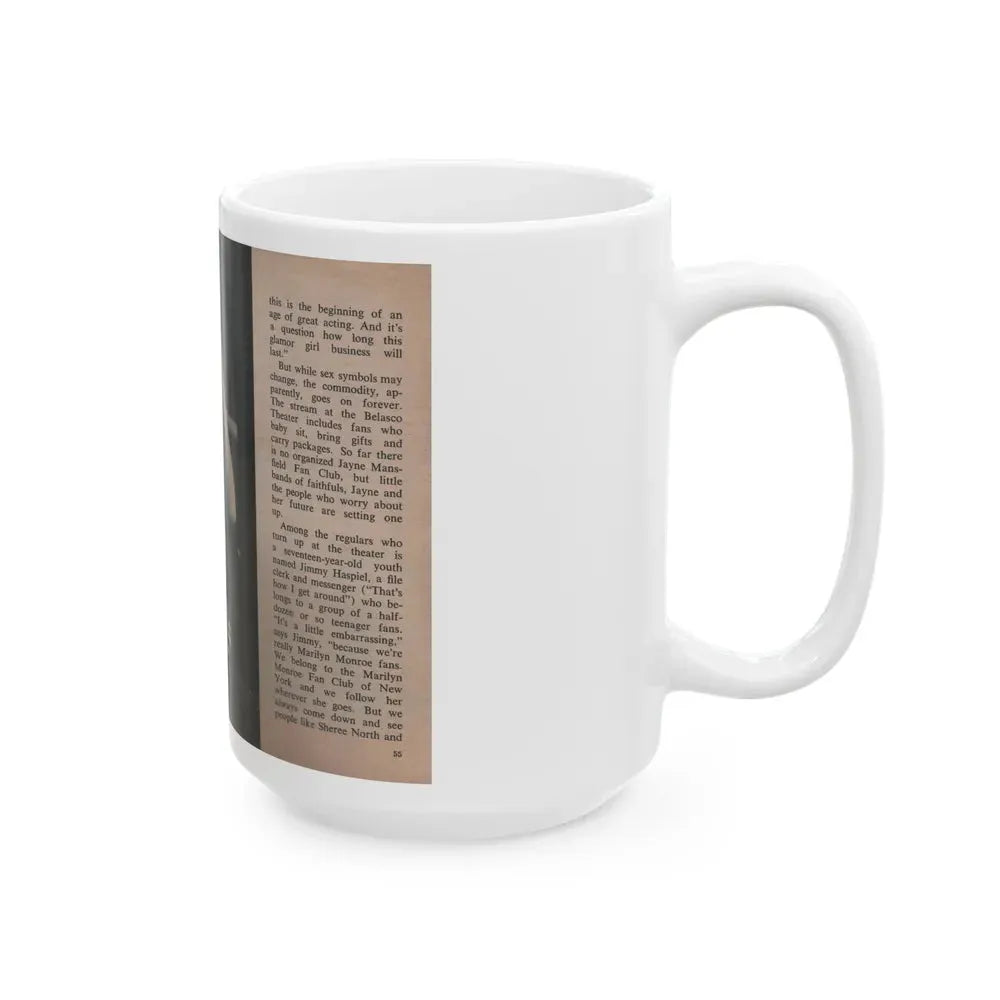 Jayne Mansfield #307 - JAYNE Pocket Magazine Pages 58 & 59 (Vintage Female Icon) White Coffee Mug - Go Mug Yourself