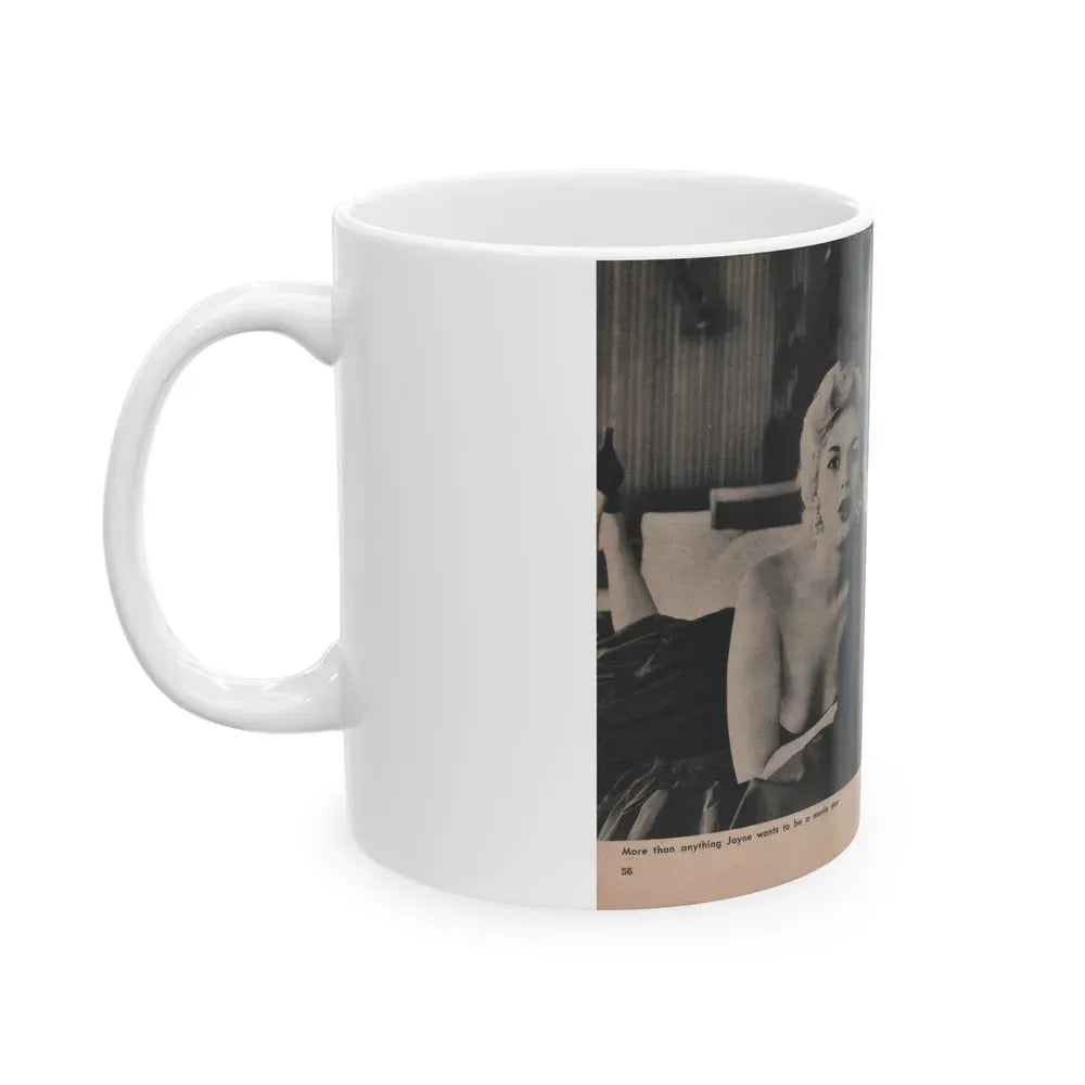 Jayne Mansfield #308 - JAYNE Pocket Magazine Pages 60 & 61 (Vintage Female Icon) White Coffee Mug - Go Mug Yourself
