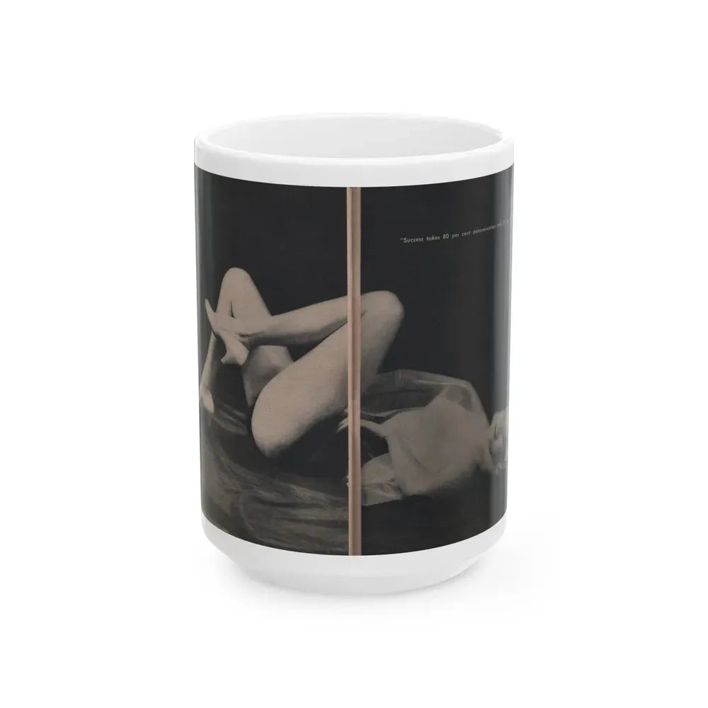 Jayne Mansfield #309 - JAYNE Pocket Magazine Pages 62 & 63 (Vintage Female Icon) White Coffee Mug 15oz - Go Mug Yourself