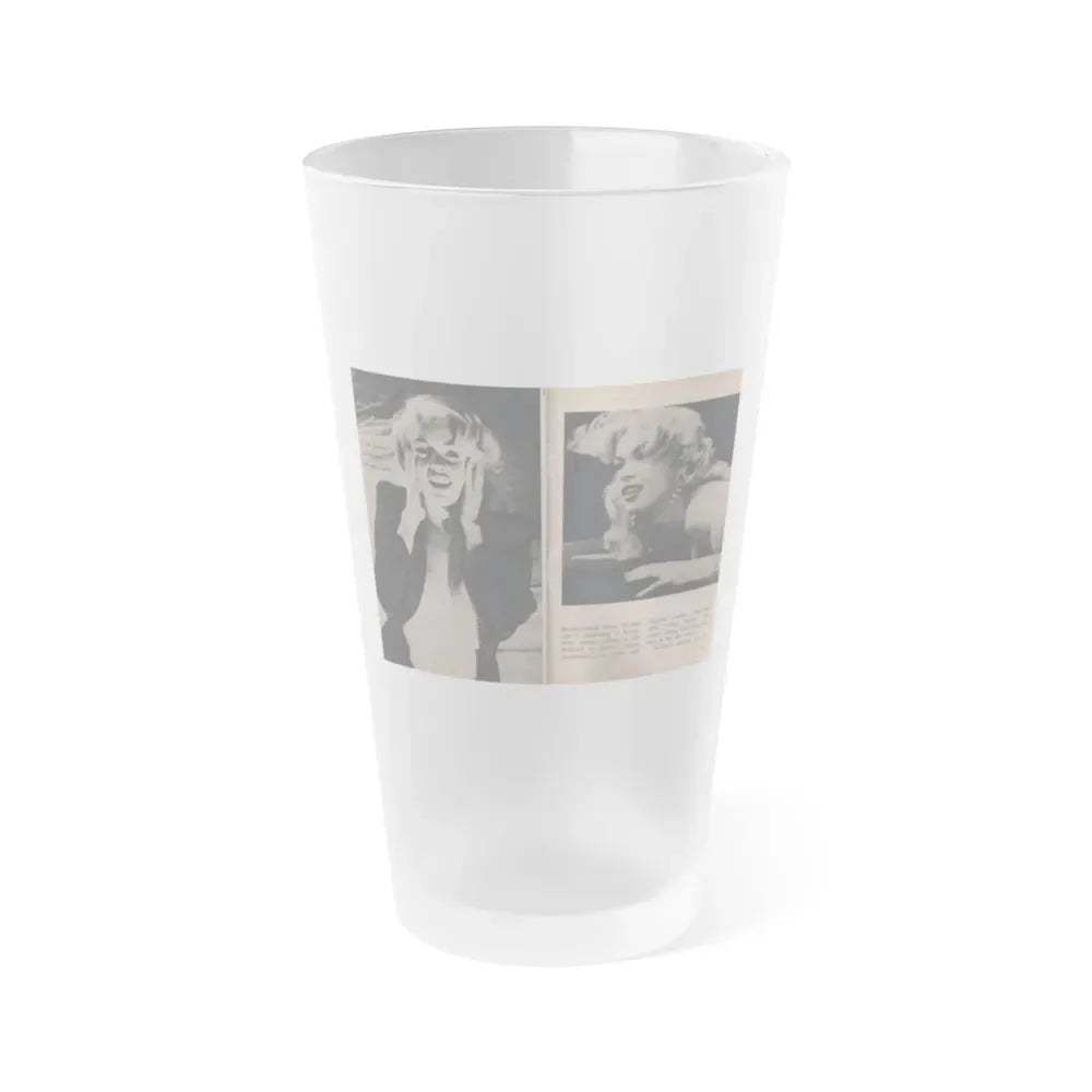 Jayne Mansfield #310 - JAYNE Pocket Magazine Pages 64 & 65 (Vintage Female Icon) Frosted Pint Glass 16oz 16oz Frosted - Go Mug Yourself