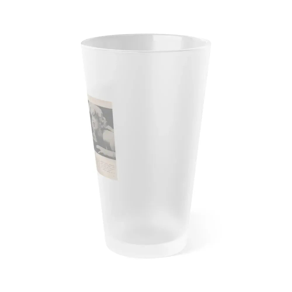 Jayne Mansfield #310 - JAYNE Pocket Magazine Pages 64 & 65 (Vintage Female Icon) Frosted Pint Glass 16oz - Go Mug Yourself