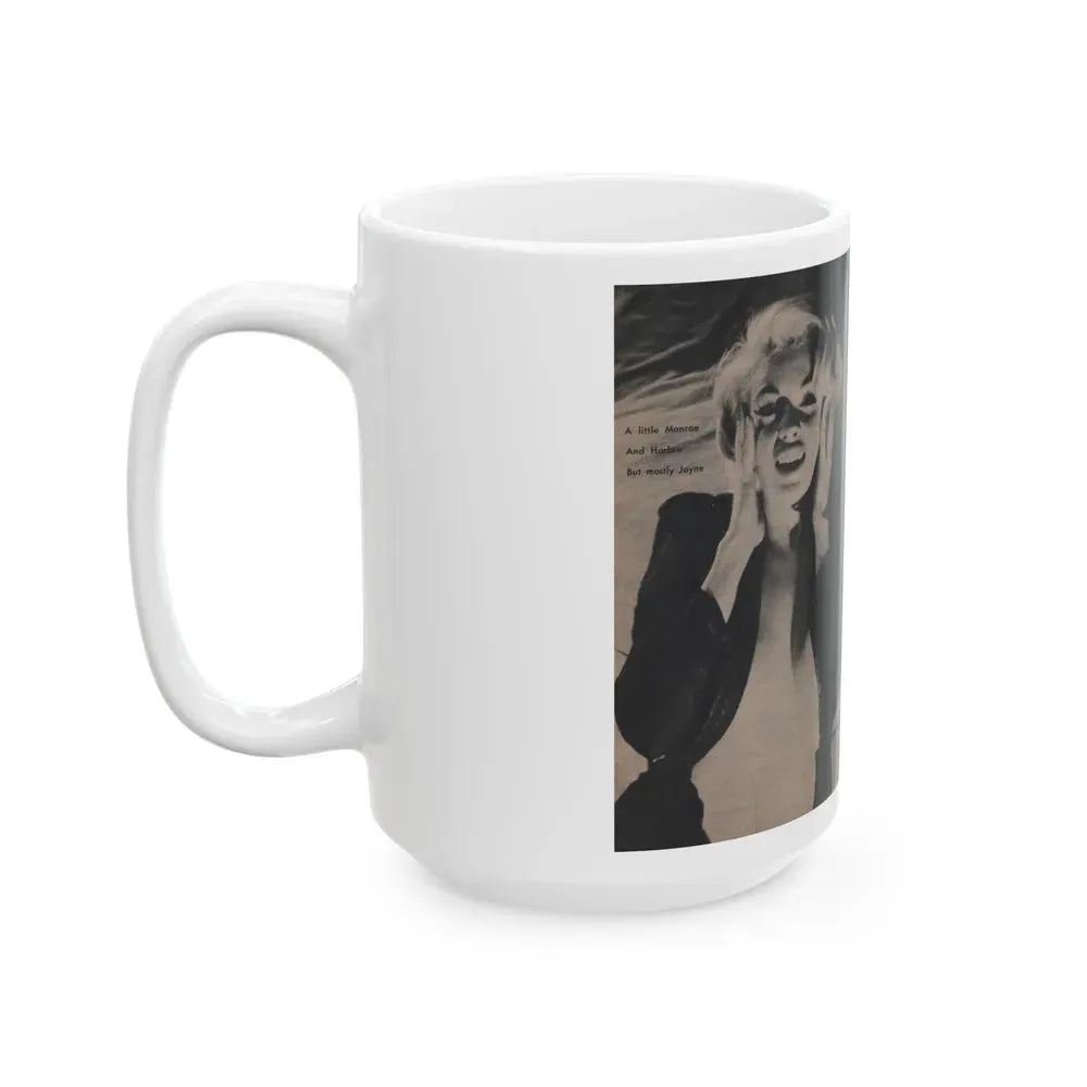 Jayne Mansfield #310 - JAYNE Pocket Magazine Pages 64 & 65 (Vintage Female Icon) White Coffee Mug - Go Mug Yourself