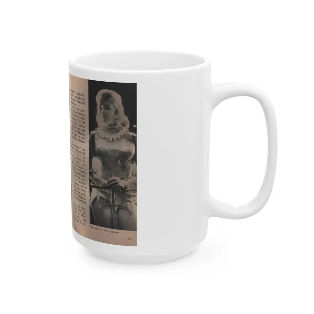 Jayne Mansfield #311 - JAYNE Pocket Magazine Pages 66 & 67 (Vintage Female Icon) White Coffee Mug - Go Mug Yourself