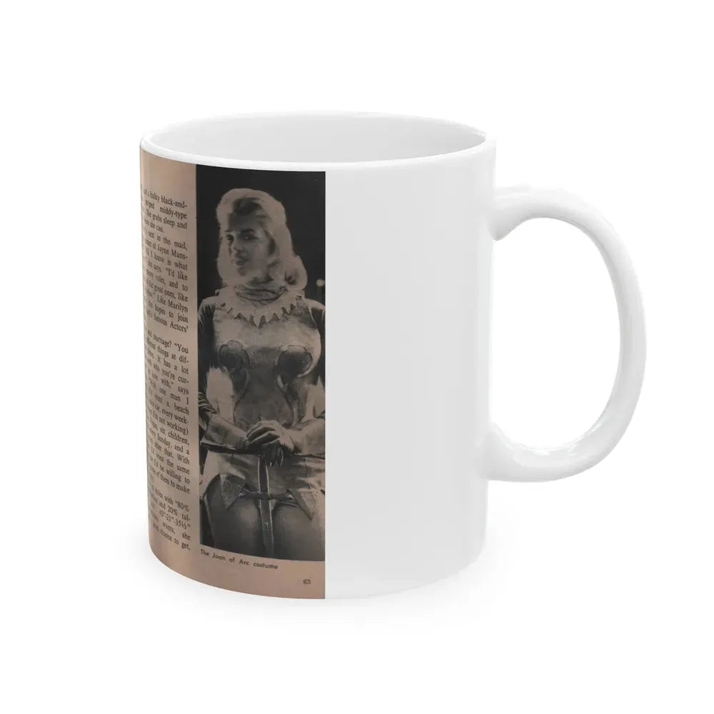 Jayne Mansfield #311 - JAYNE Pocket Magazine Pages 66 & 67 (Vintage Female Icon) White Coffee Mug - Go Mug Yourself