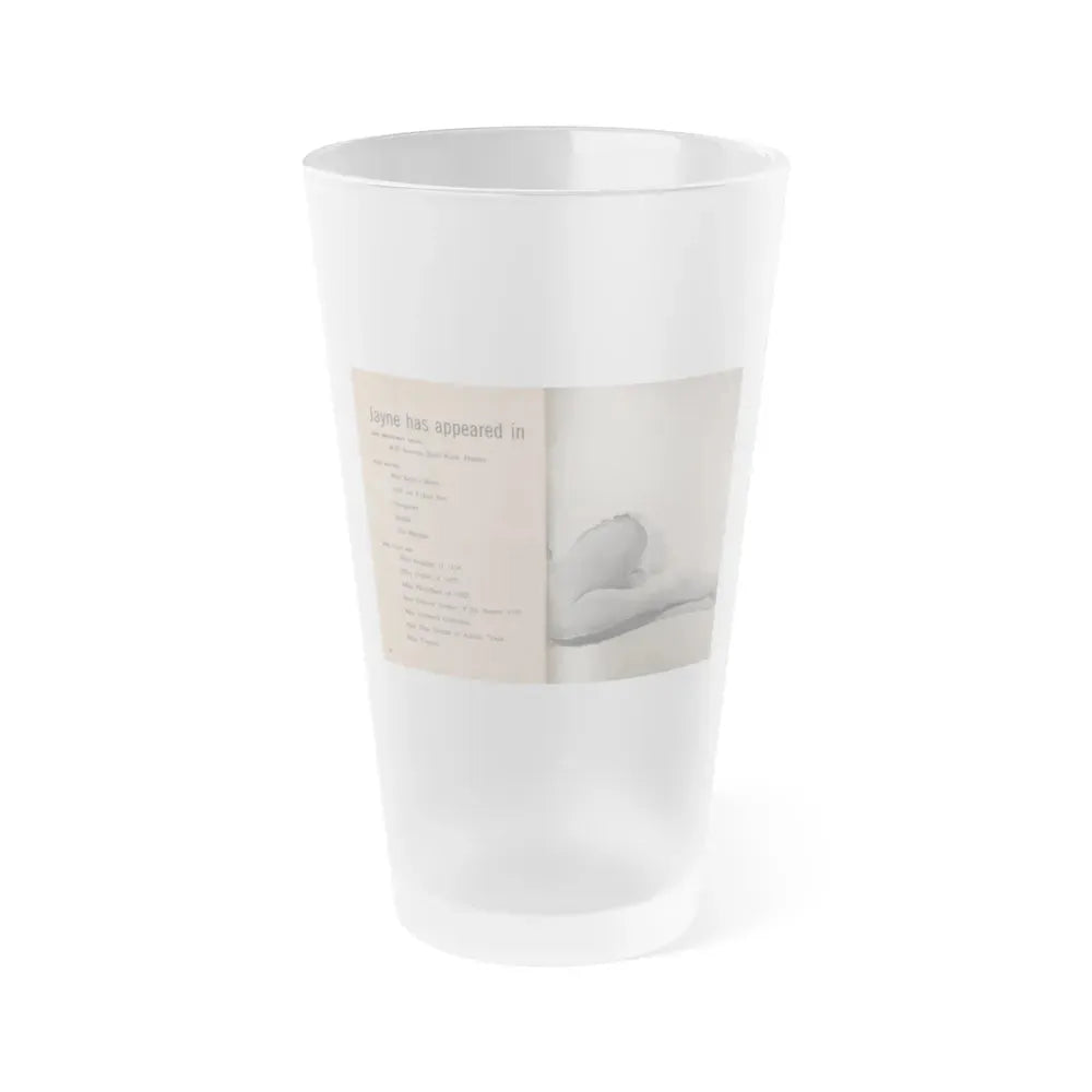Jayne Mansfield #312 - JAYNE Pocket Magazine Pages 68 & 69 (Vintage Female Icon) Frosted Pint Glass 16oz 16oz Frosted - Go Mug Yourself