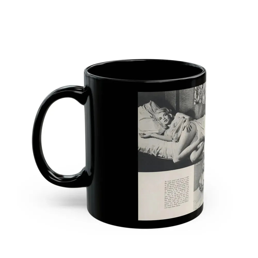 Jayne Mansfield #313 - Pages 1 & 2 of 4 with, 5 B&W Photos, Captions & Article from SCAMP Magazine May '57 (Vintage Female Icon) Black Coffee Mug - Go Mug Yourself