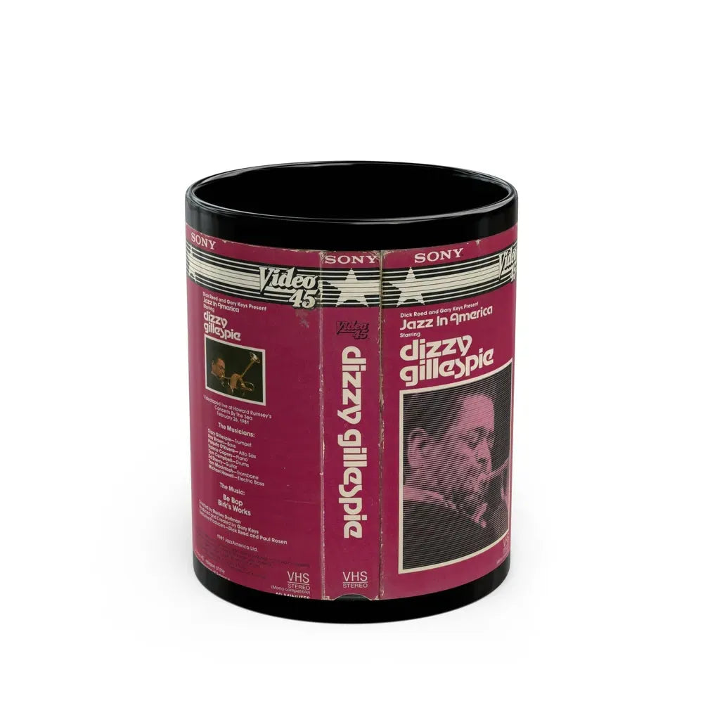 JAZZ IN AMERICA STARRING DIZZY GILLESPIE (VHS COVER) - Black Coffee Mug 11oz - Go Mug Yourself