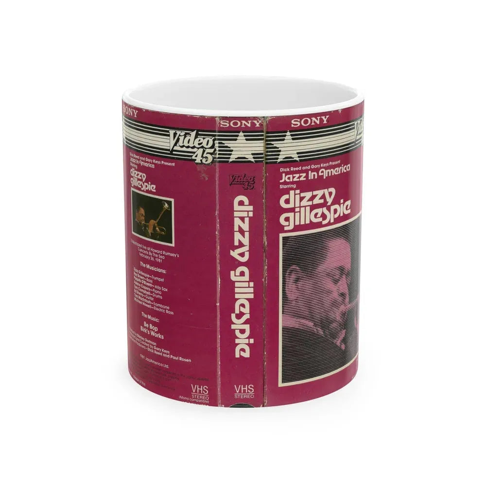 JAZZ IN AMERICA STARRING DIZZY GILLESPIE (VHS COVER) - White Coffee Mug 11oz - Go Mug Yourself