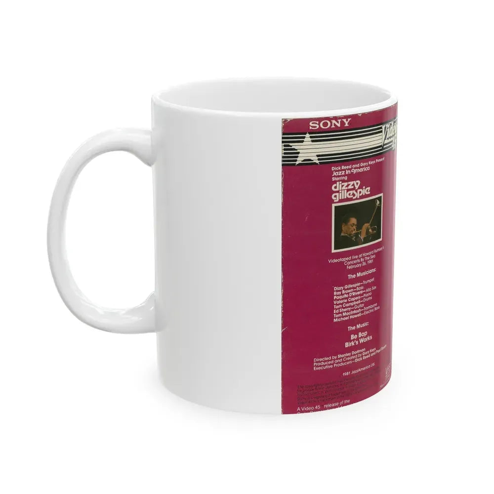 JAZZ IN AMERICA STARRING DIZZY GILLESPIE (VHS COVER) - White Coffee Mug - Go Mug Yourself