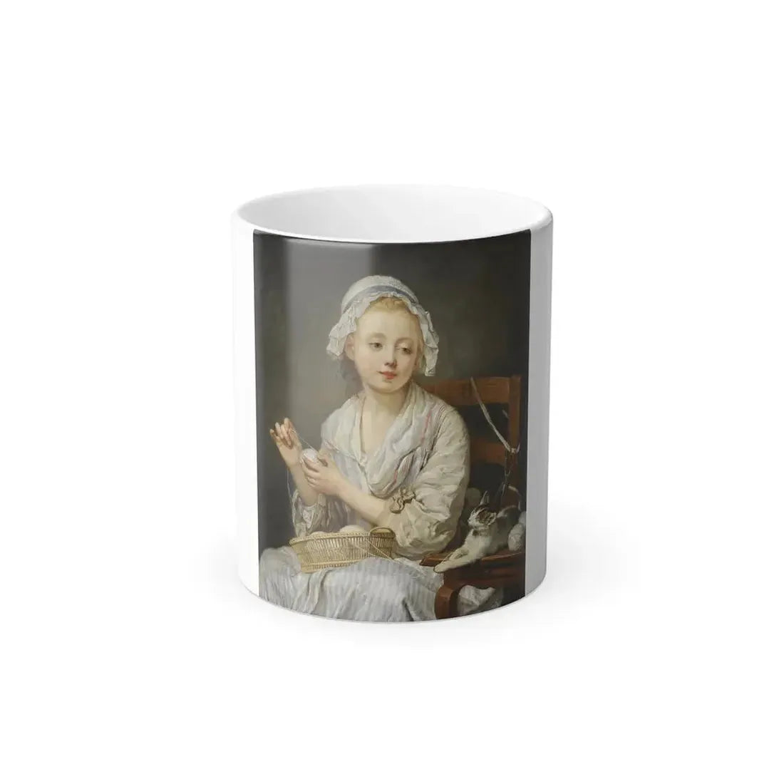 Jean-Baptiste Greuze (1725-1805) The Wool Winder - Oil on Canvas c1759 - Color Changing Mug 11oz 11oz - Go Mug Yourself