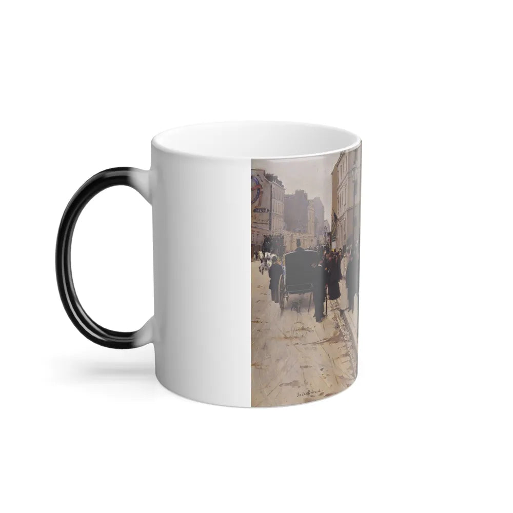 Jean Beraud (1849-1936) The Church of Saint-Philippe-du-Roule, Paris - Oil on canvas - Color Changing Mug 11oz - Go Mug Yourself