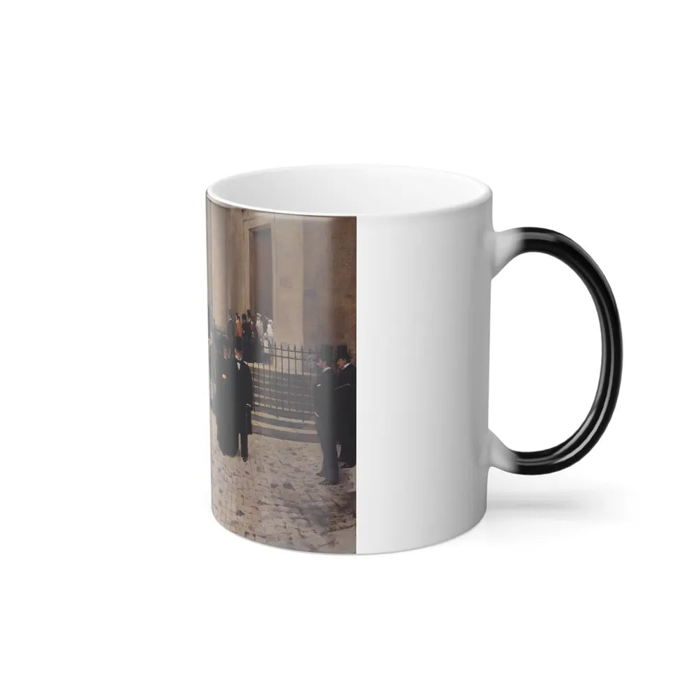Jean Beraud (1849-1936) The Church of Saint-Philippe-du-Roule, Paris - Oil on canvas - Color Changing Mug 11oz - Go Mug Yourself