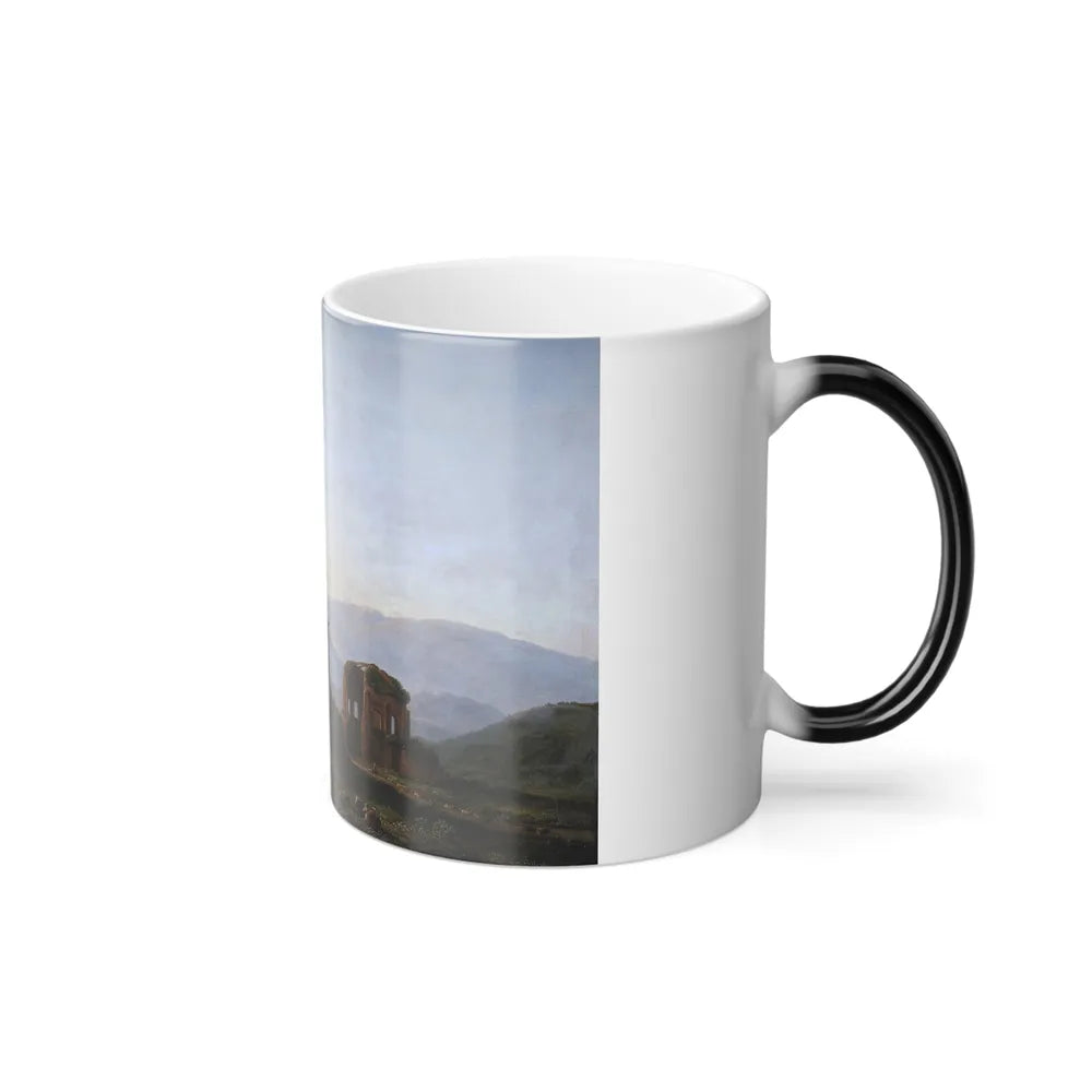 Jean Joseph Xavier Bidauld (1758-1846) An Italianate Landscape with Ruins and Cattle - Oil on Panel - Color Changing Mug 11oz - Go Mug Yourself