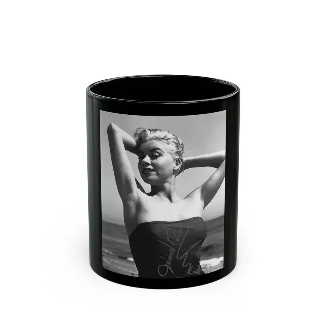 Jeanne Carmen #106 (Vintage Female Icon) Black Coffee Mug 11oz - Go Mug Yourself