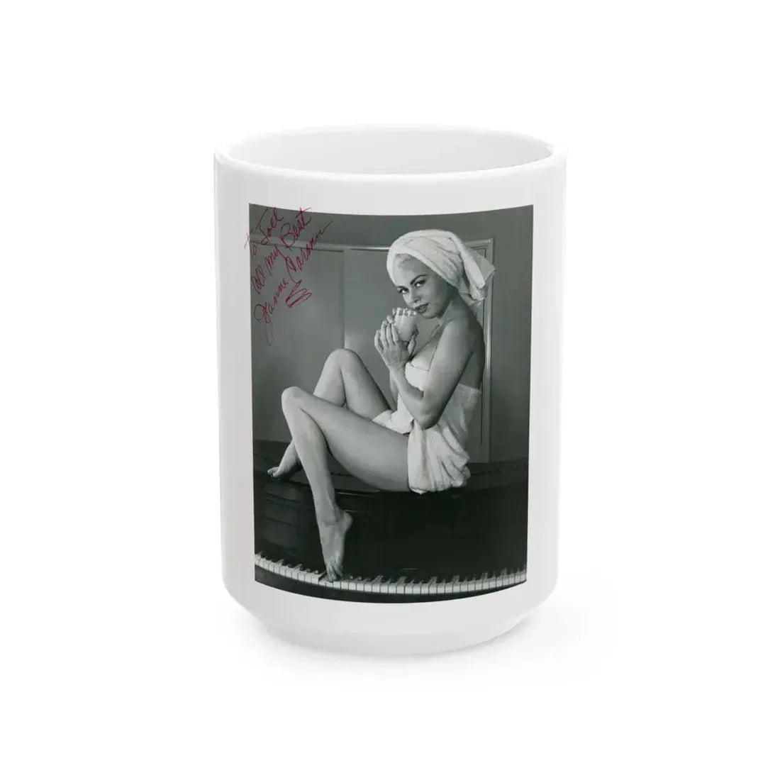 Jeanne Carmen #107 (Vintage Female Icon) White Coffee Mug 15oz - Go Mug Yourself