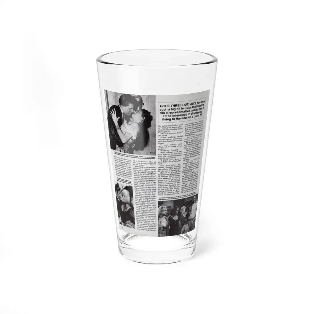 Jeanne Carmen #117 - Pages 3 of 14 with, 3 B&W Movie Stills & Article from Femme Fatales Mag. Oct. '95 (Vintage Female Icon) Pint Glass 16oz 16oz - Go Mug Yourself