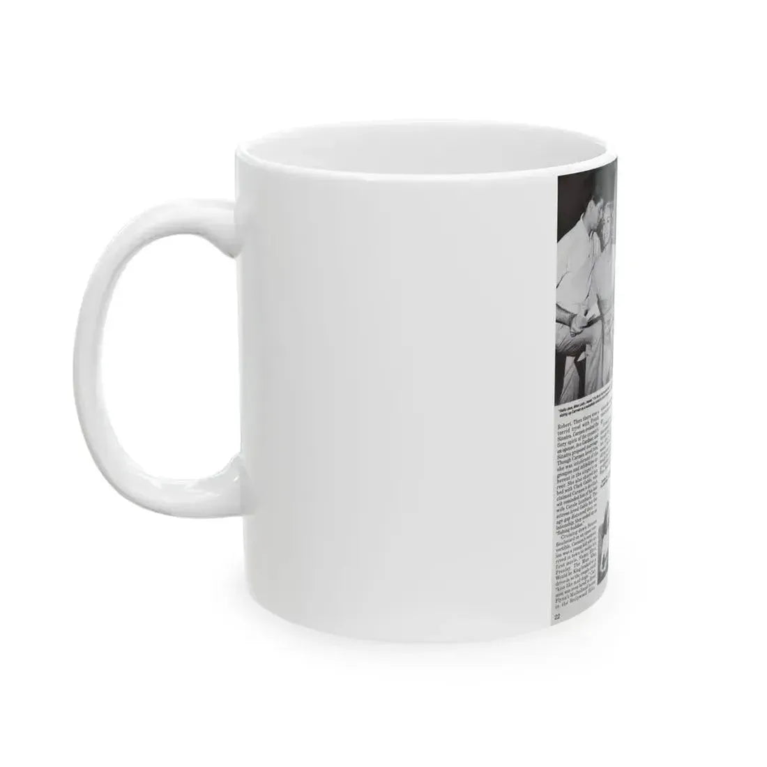 Jeanne Carmen #119 - Pages 5 of 14 with, 2 B&W Movie Off-Camerea Stills Photos, Captions & Article from Femme Fatales Mag. Oct. '95 (Vintage Female Icon) White Coffee Mug - Go Mug Yourself