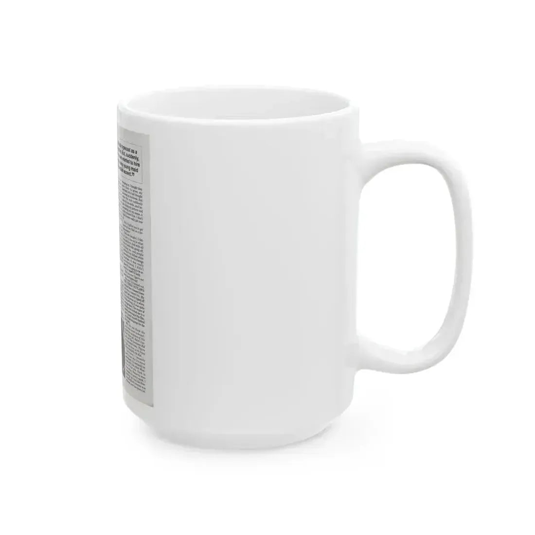 Jeanne Carmen #119 - Pages 5 of 14 with, 2 B&W Movie Off-Camerea Stills Photos, Captions & Article from Femme Fatales Mag. Oct. '95 (Vintage Female Icon) White Coffee Mug - Go Mug Yourself