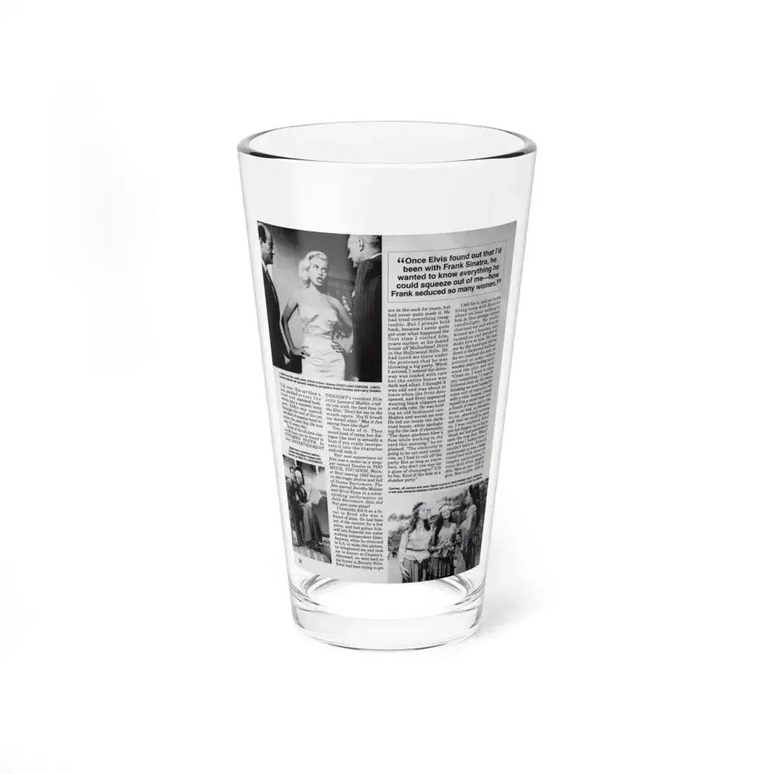 Jeanne Carmen #125 - Pages 11 of 14 with, B&W Movie Stills & Article from Femme Fatales Mag. Oct. '95 (Vintage Female Icon) Pint Glass 16oz 16oz - Go Mug Yourself