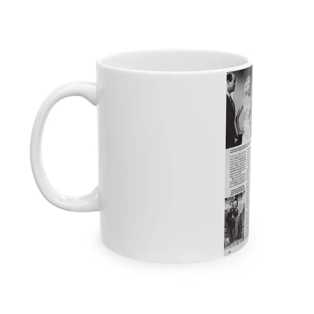 Jeanne Carmen #125 - Pages 11 of 14 with, B&W Movie Stills & Article from Femme Fatales Mag. Oct. '95 (Vintage Female Icon) White Coffee Mug - Go Mug Yourself