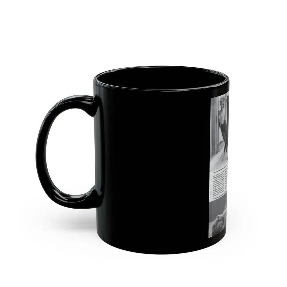 Jeanne Carmen #127 - Pages 13 of 14 with, 2 B&W Photos as a blonde & Article from Femme Fatales Mag. Oct. '95 (Vintage Female Icon) Black Coffee Mug - Go Mug Yourself