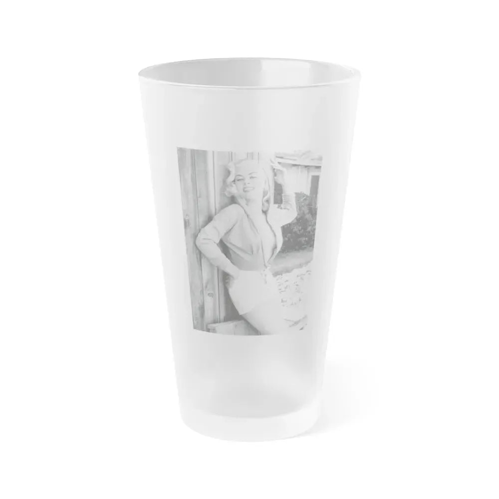Jeanne Carmen #132 (Vintage Female Icon) Frosted Pint Glass 16oz 16oz Frosted - Go Mug Yourself
