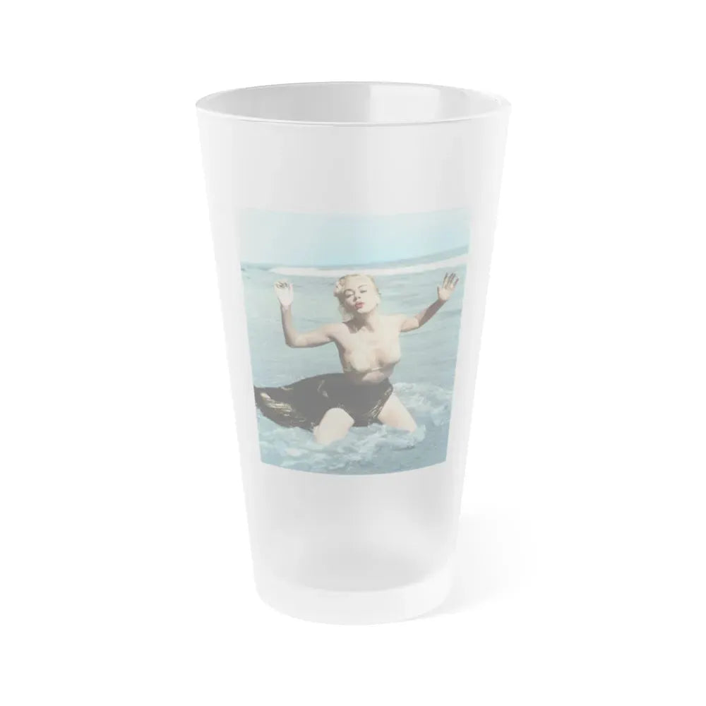 Jeanne Carmen #136 (Vintage Female Icon) Frosted Pint Glass 16oz 16oz Frosted - Go Mug Yourself