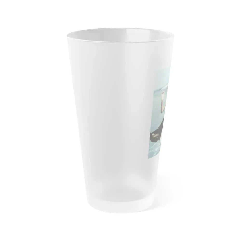 Jeanne Carmen #136 (Vintage Female Icon) Frosted Pint Glass 16oz - Go Mug Yourself