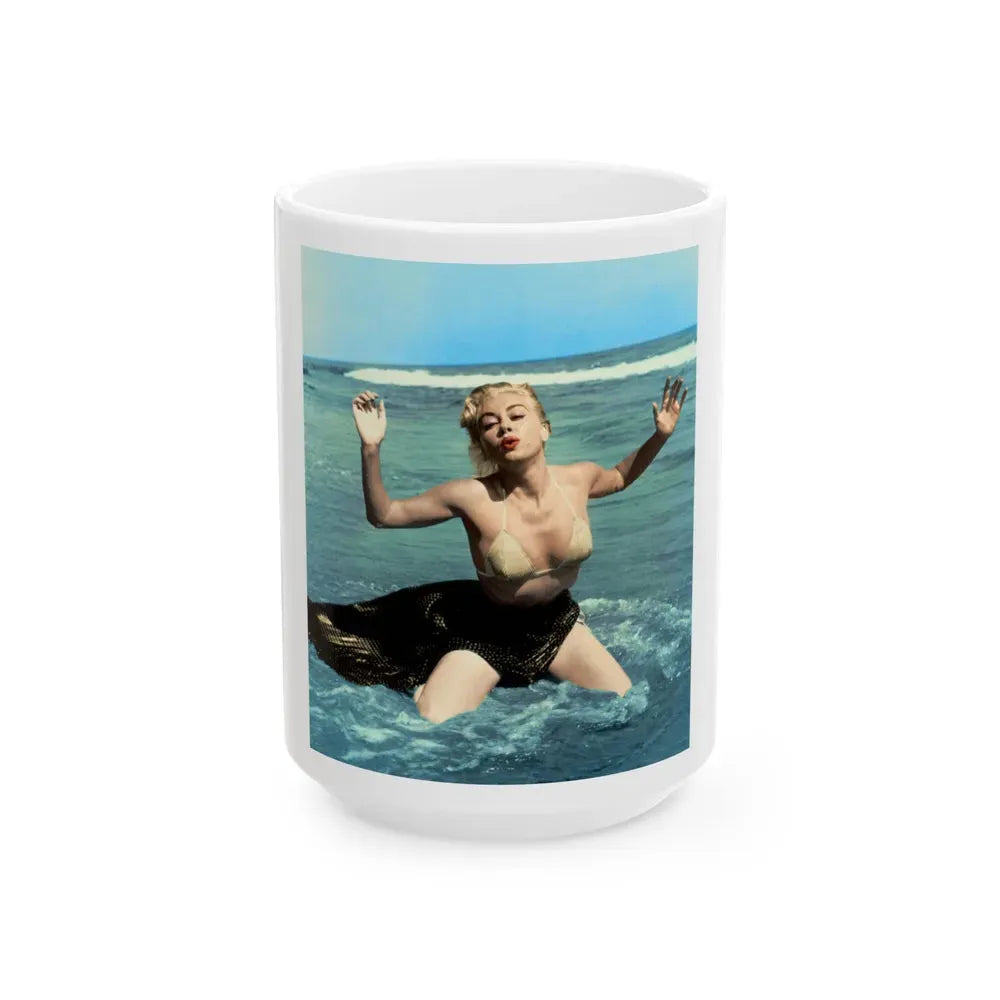 Jeanne Carmen #136 (Vintage Female Icon) White Coffee Mug 15oz - Go Mug Yourself