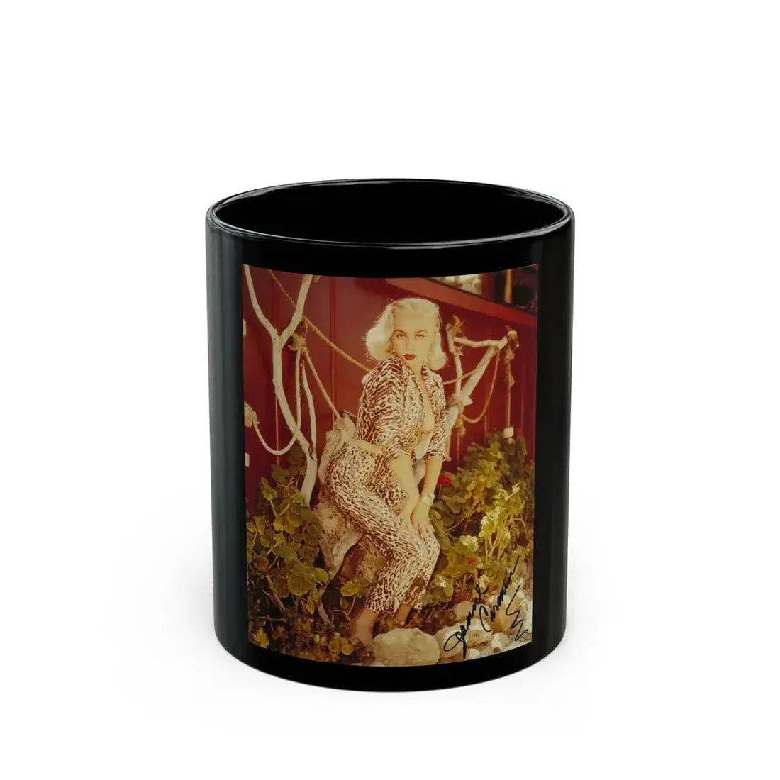 Jeanne Carmen #141 (Vintage Female Icon) Black Coffee Mug 11oz - Go Mug Yourself