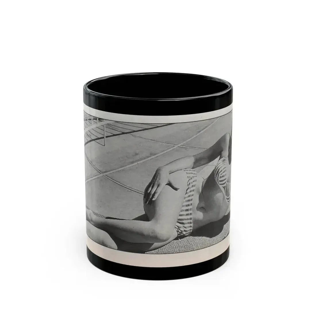 Jeanne Carmen #144 - Celebrity Sleuth Magazine B&W Photo Cropped (Vintage Female Icon) Black Coffee Mug 11oz - Go Mug Yourself