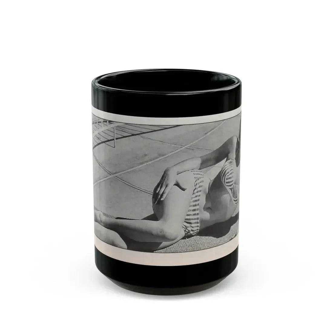 Jeanne Carmen #144 - Celebrity Sleuth Magazine B&W Photo Cropped (Vintage Female Icon) Black Coffee Mug 15oz - Go Mug Yourself