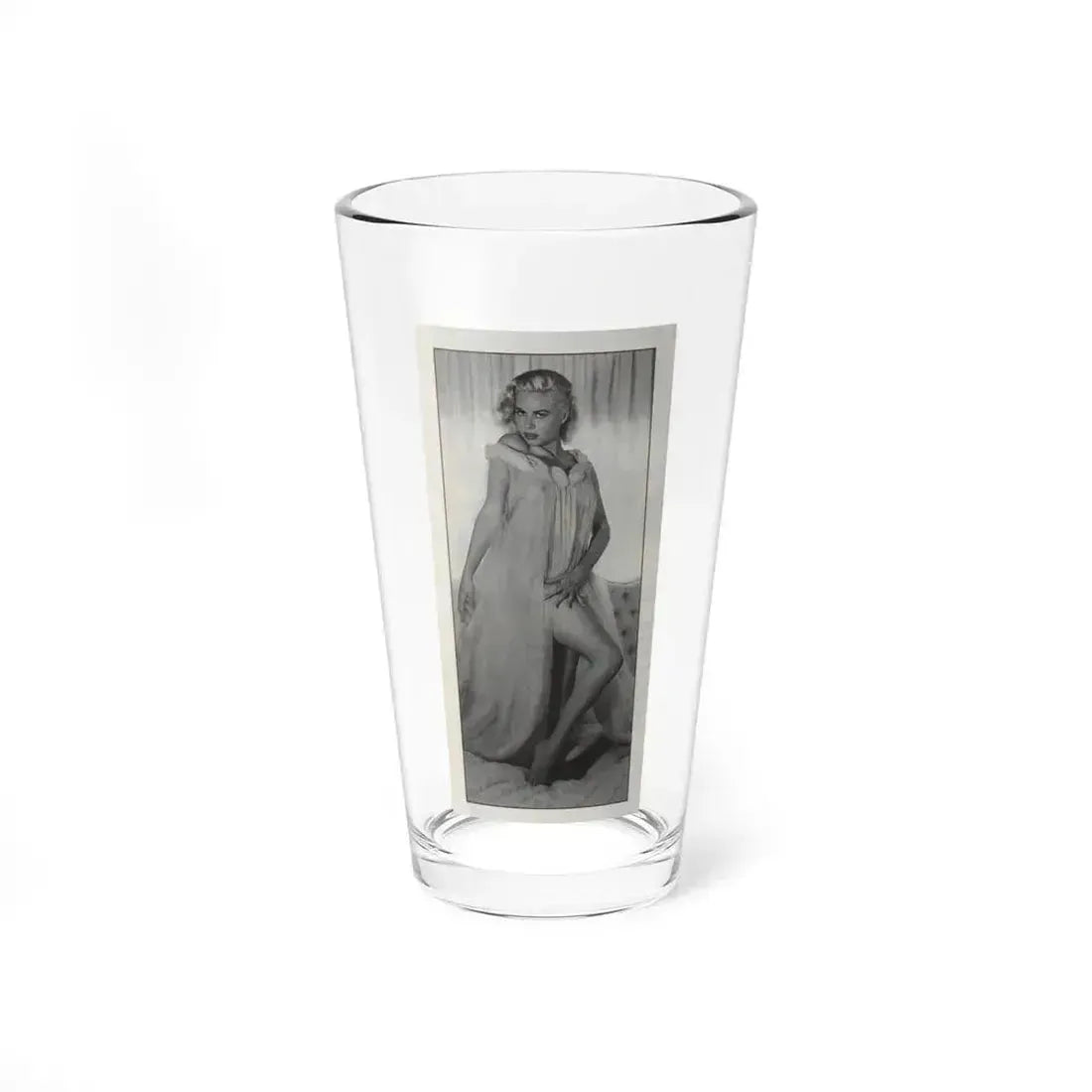 Jeanne Carmen #146 - Celebrity Sleuth Magazine B&W Photo Cropped (Vintage Female Icon) Pint Glass 16oz 16oz - Go Mug Yourself