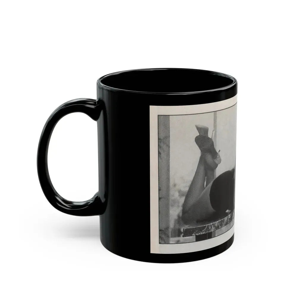 Jeanne Carmen #147 - Celebrity Sleuth Magazine B&W Photo Cropped (Vintage Female Icon) Black Coffee Mug - Go Mug Yourself