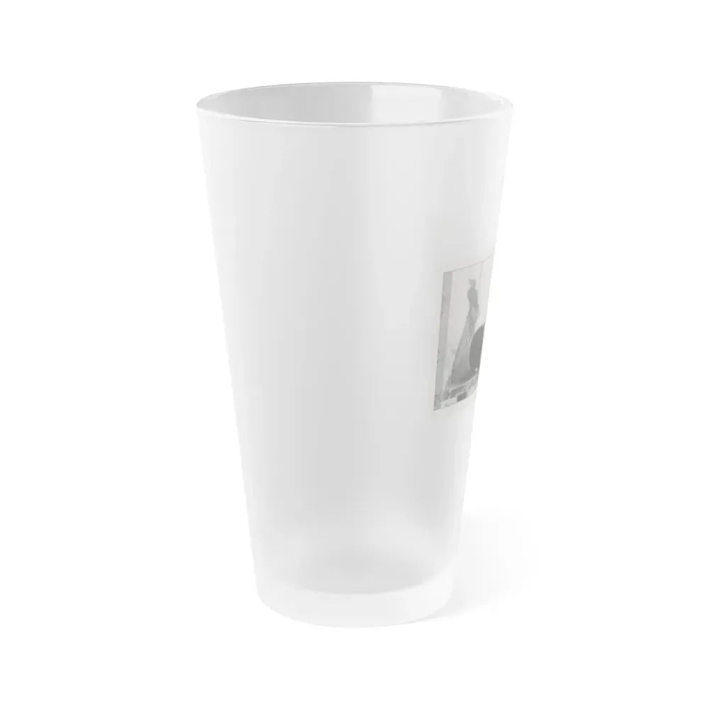 Jeanne Carmen #147 - Celebrity Sleuth Magazine B&W Photo Cropped (Vintage Female Icon) Frosted Pint Glass 16oz - Go Mug Yourself