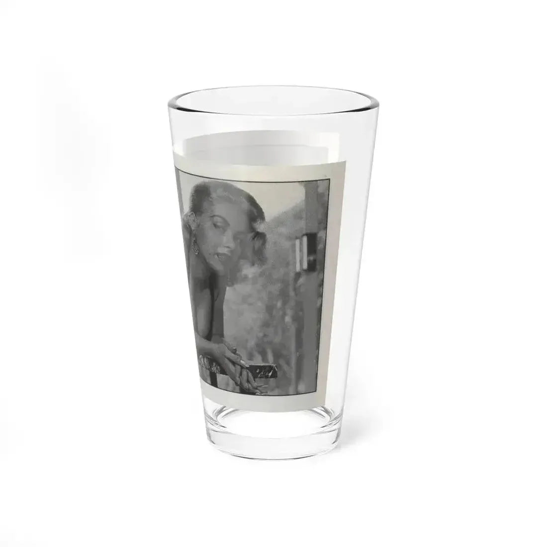 Jeanne Carmen #147 - Celebrity Sleuth Magazine B&W Photo Cropped (Vintage Female Icon) Pint Glass 16oz - Go Mug Yourself
