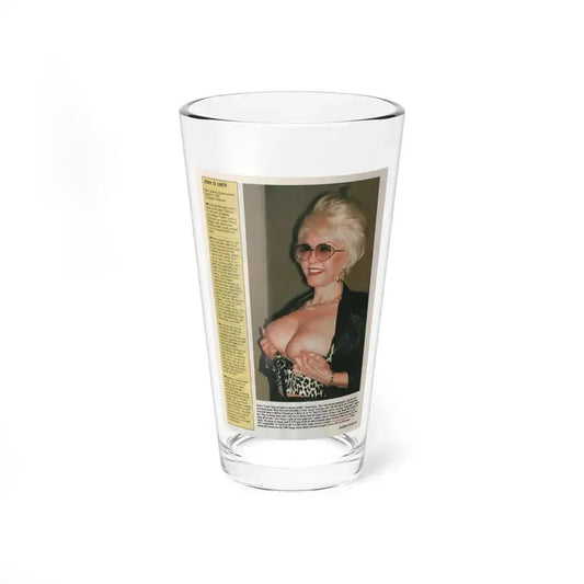 Jeanne Carmen #154 - Celebrity Sleuth Magazine Article & 1 Topless Color Photo on Page 15 (Vintage Female Icon) Pint Glass 16oz 16oz - Go Mug Yourself