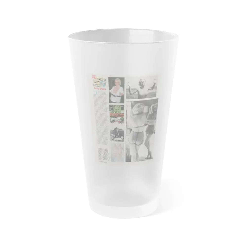 Jeanne Carmen #155 - Celebrity Sleuth Magazine Page Article, 4 Photos, 1 Art & Poster on Page 12 (Vintage Female Icon) Frosted Pint Glass 16oz 16oz Frosted - Go Mug Yourself