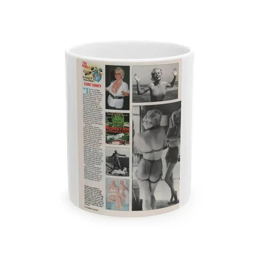 Jeanne Carmen #155 - Celebrity Sleuth Magazine Page Article, 4 Photos, 1 Art & Poster on Page 12 (Vintage Female Icon) White Coffee Mug 11oz - Go Mug Yourself