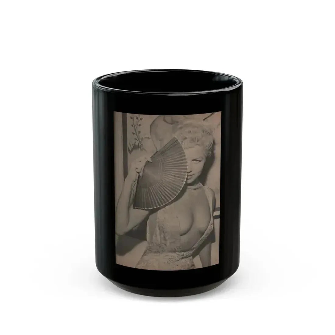 Jeanne Carmen #158 - Pages 37 Pages 2 of 4+1 Full Page B&W Photo from Sir! Mag. April '60 (Vintage Female Icon) Black Coffee Mug 15oz - Go Mug Yourself