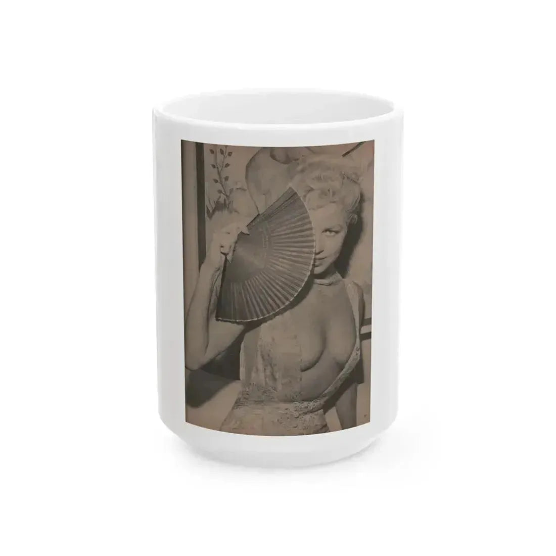 Jeanne Carmen #158 - Pages 37 Pages 2 of 4+1 Full Page B&W Photo from Sir! Mag. April '60 (Vintage Female Icon) White Coffee Mug 15oz - Go Mug Yourself