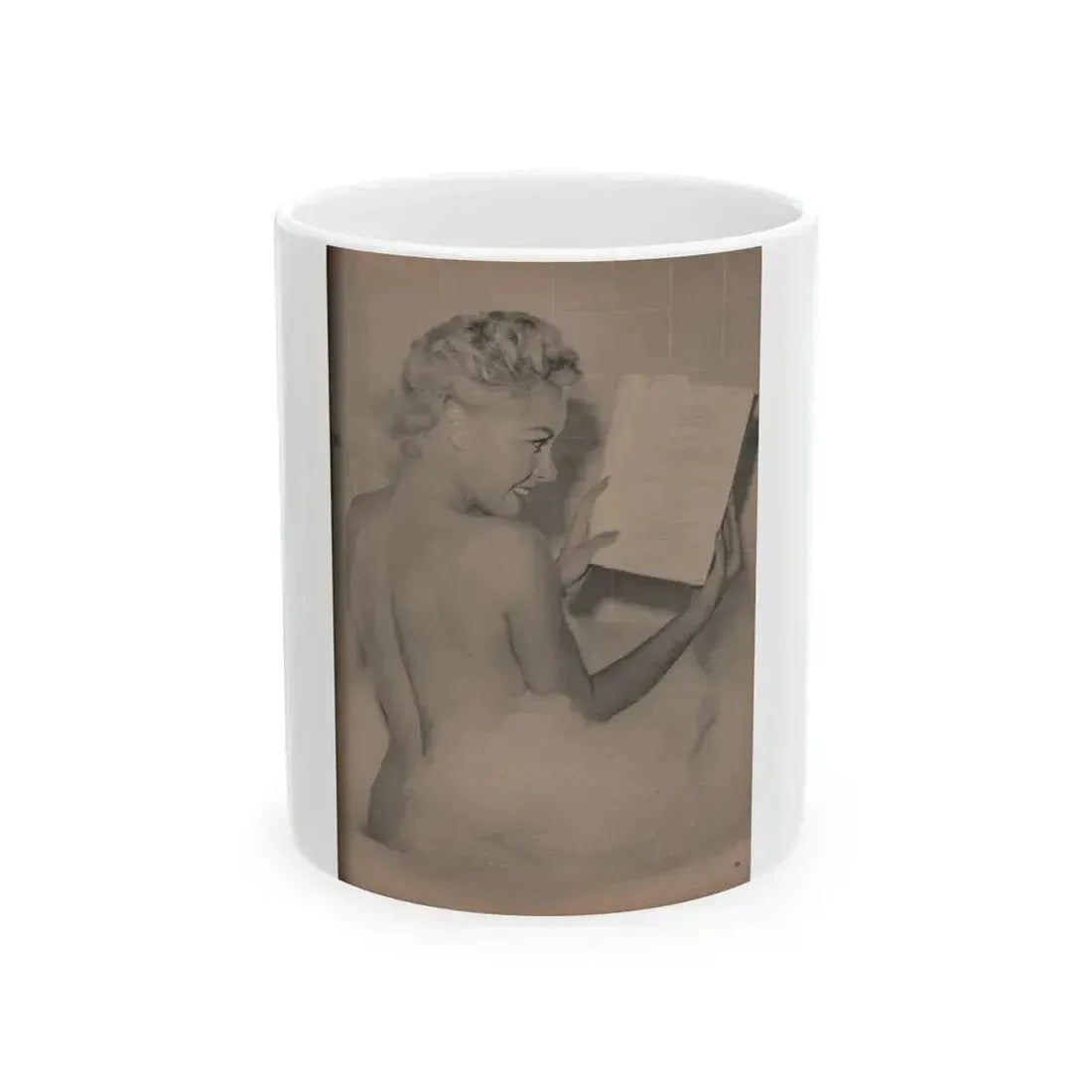 Jeanne Carmen #160 - Pages 39 Pages 4 of 4+1 Full Page B&W Photo from Sir! Mag. April '60 (Vintage Female Icon) White Coffee Mug 11oz - Go Mug Yourself