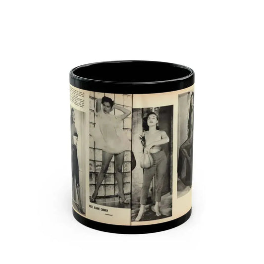 Jeanne Carmen #163 - Pages 20 & 21 Pages 3 & 4 of 4 with, 2 B&W Photos from Mr. Mag. Aug. '59 (Vintage Female Icon) Black Coffee Mug 11oz - Go Mug Yourself