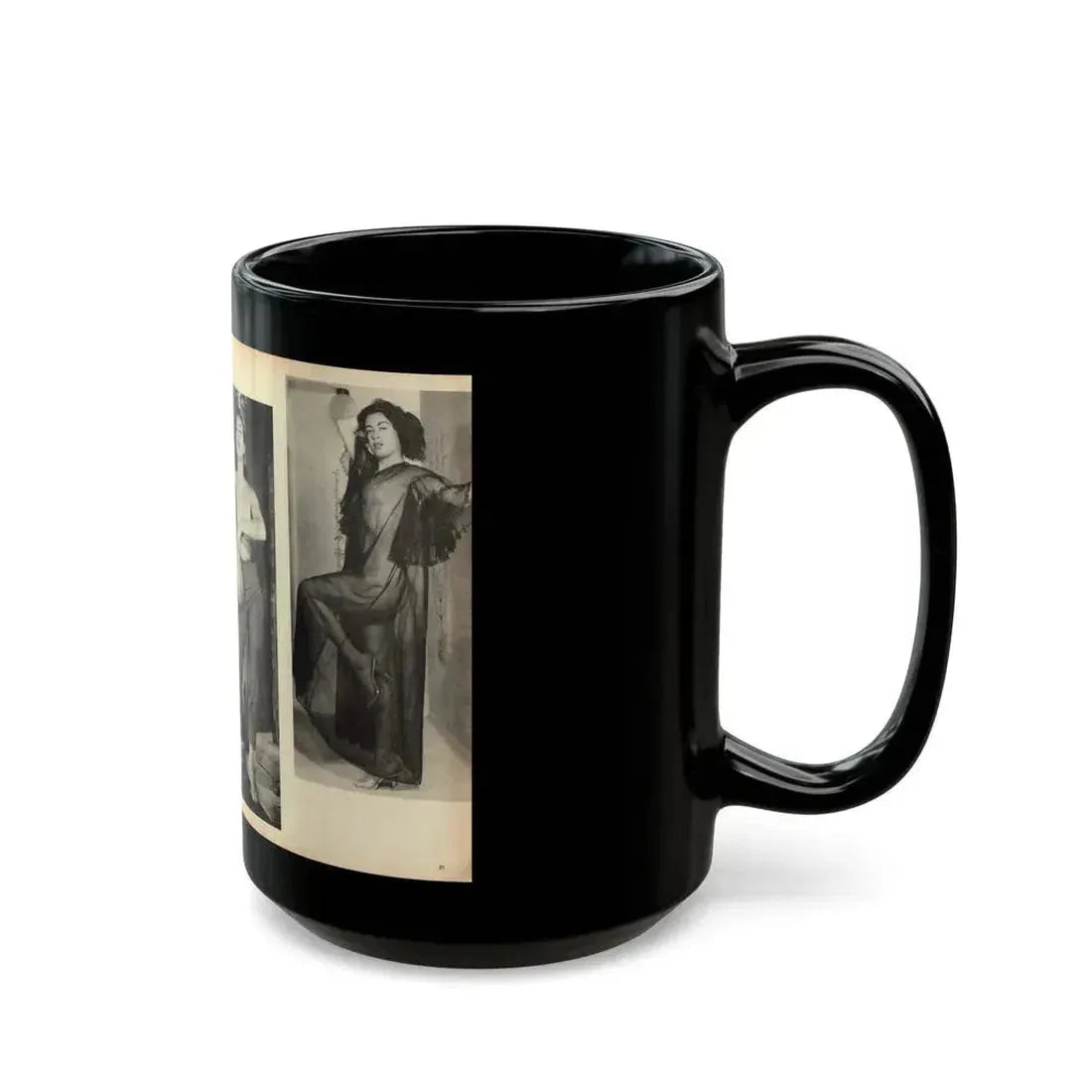 Jeanne Carmen #163 - Pages 20 & 21 Pages 3 & 4 of 4 with, 2 B&W Photos from Mr. Mag. Aug. '59 (Vintage Female Icon) Black Coffee Mug - Go Mug Yourself