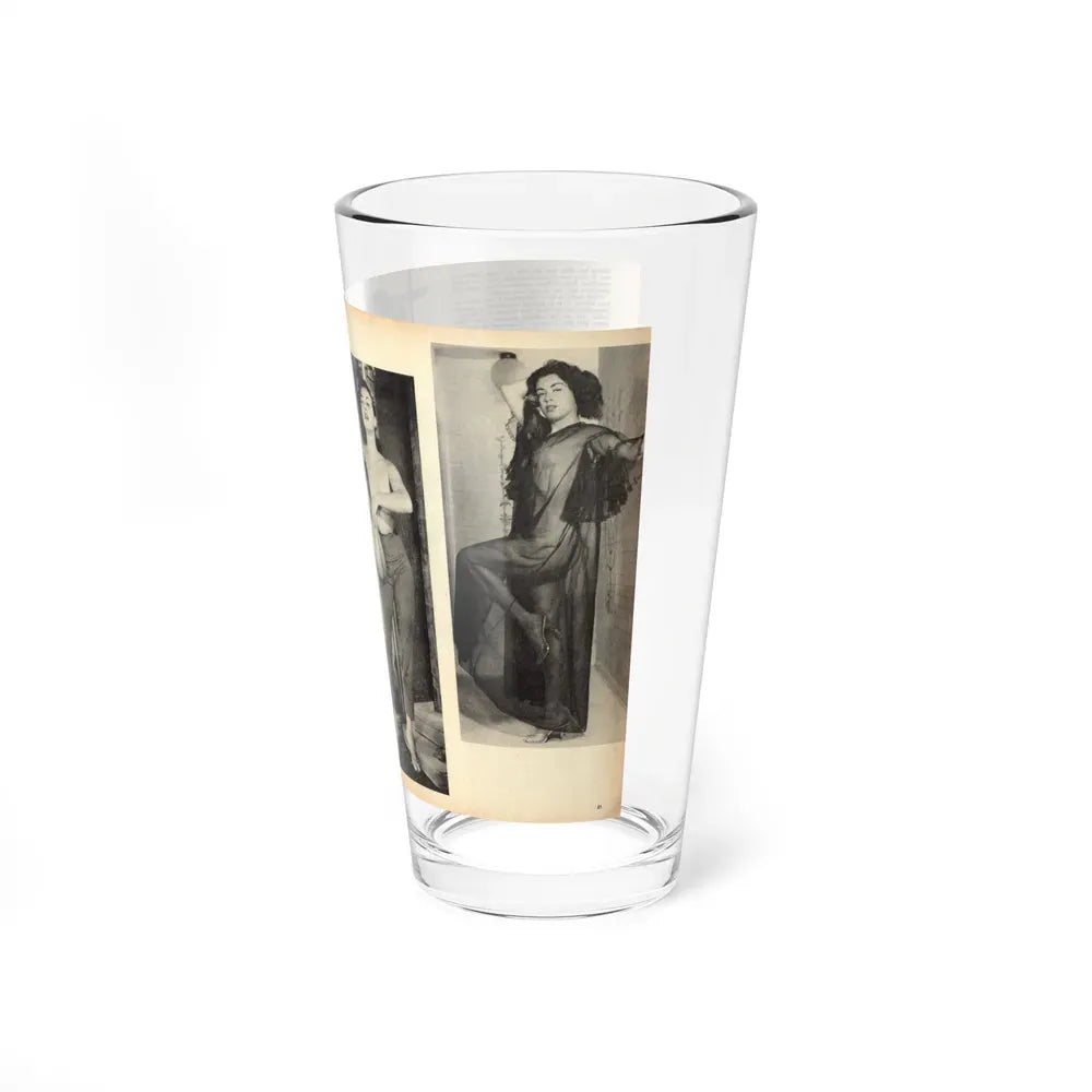 Jeanne Carmen #163 - Pages 20 & 21 Pages 3 & 4 of 4 with, 2 B&W Photos from Mr. Mag. Aug. '59 (Vintage Female Icon) Pint Glass 16oz - Go Mug Yourself